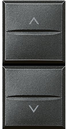 BTicino HS4037 Axolute Кнопка двойная с блокировкой 1Р (NO) + 1Р (NO) 10 А 250 В~, цвет антрацит