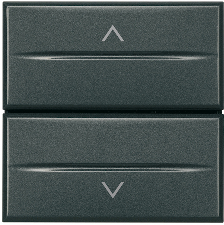 BTicino HS4037/2 Axolute Кнопка двойная с блокировкой 1Р (NO) + 1Р (NO) 10 А 250 В~ – 2 модуля, цвет антрацит