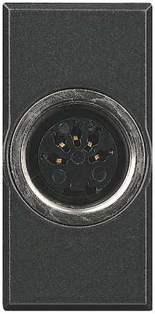 BTicino HS4292 Axolute 5-ти полюсный разъем DIN под распайку, для устройств HI-FI и аналогичных им, цвет антрацит