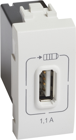 BTicino N4285C1 LL Зарядка USB 1,1А 1м бел