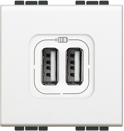 BTicino N4285C2 LL разъем д/зарядки 2хUSB бел