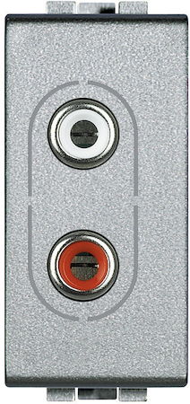 BTicino NT4281 LivingLight Разъем Аудио 2хRCA, цвет алюминий