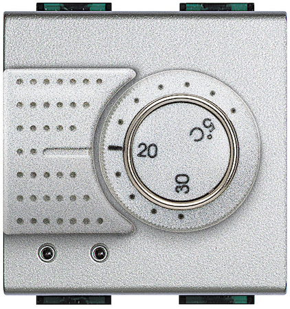 BTicino NT4441FH Livinglight Электронный комнатный термостат 2А 250В, с датчиком теплого пола, алюминий