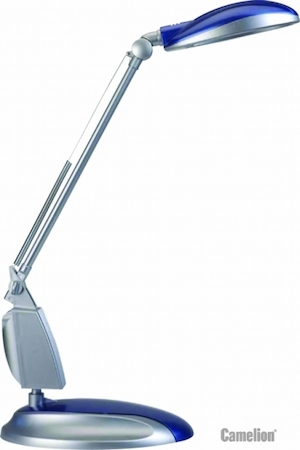 9224 Camelion KD-765  С55 Серебро+Синий, LED (Светильник настольный 230В, 2.16Вт, 36 светодиодов)