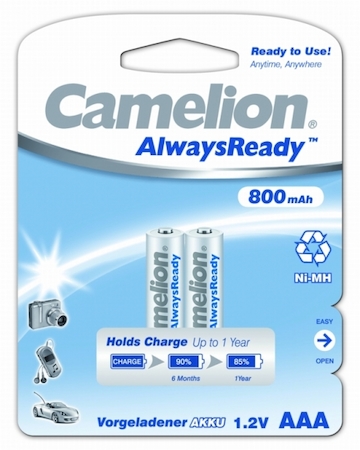 7965 Camelion   AAA- 800mAh Ni-Mh  Always Ready  BL-2 (NH-AAA800ARBP2, аккум-р, 1.2В)