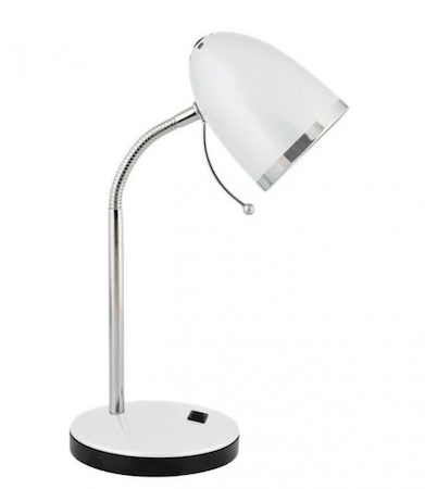 11476 Camelion KD-308  C01 белый (Светильник настольный,230V 40W E27)