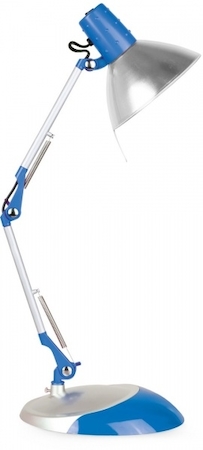 11032 Camelion KD-307  С55 серебро+ синий (Светильник настольный,230V, 40Вт, E14)