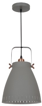 13073 Camelion PL-428L  С73  серый + медь (Светильник подвесной New York,  1х E27, 60Вт, 230В, металл)