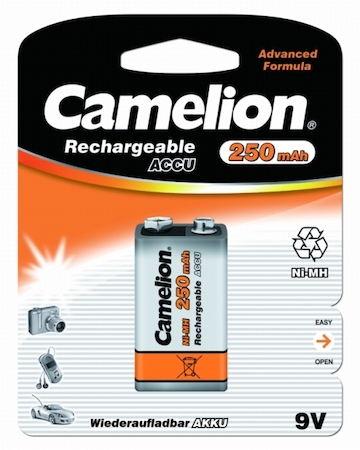 5014 Camelion 9V-250mAh Ni-Mh BL-1 (NH-9V250BP1, аккум-р,9В)