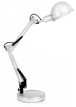 11038 Camelion KD-314  С01 белый Светильник настольный,230V, 40Вт, E14)