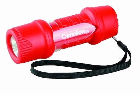 9170 Camelion HP7011-3R03BP(фонарь, красный, 1 LED, 3XR03 в комплекте, пластик, блистер)