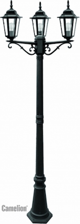 Camelion 10549 6103 (Бронза) Светильник-Столб 2м 3-х рожковый улично-садовый 230В 60/100Ватт