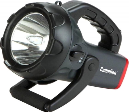 11459 Camelion 2931R2  (фонарь аккум 220В/12В, карбон,   10W  CREE LED, 4В 4Ач , пластик, коробка)