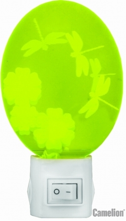 10233 Camelion NL-117 "Cтрекозы" FLASH (светодиодный ночник с выключателем, 220V, 0.7W)