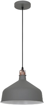 13030 Camelion PL-425L  С73  серый + медь (Светильник подвесной Amsterdam,  1х E27, 60Вт, 230В, металл)