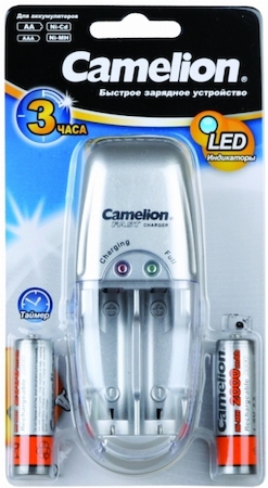 5582 Camelion BC-0615+2x2000mAh silver (BC-0615-2H20,Быст. зар. ус-во для 2хАА или 2хААА, 650мА,  защита)