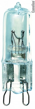 5618 Camelion  G9 75W 220V прозрачная (Эл.лампа галоген.без рефлектора,2000часов)