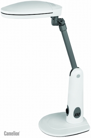3561 Camelion KD-026 С01 белый (Светильник настольный,230V 2x9W)