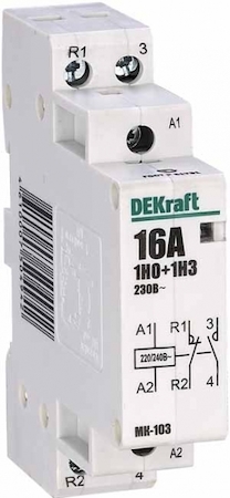 DEKraft 18051DEK Модульный контактор 1НО+1НЗ 16А 230В МК-103
