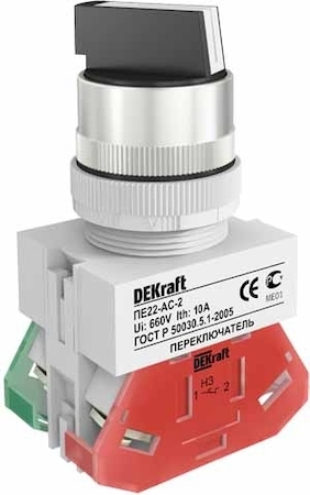 DEKraft 25139DEK Перекл. 2 пол. прав. без фикс. I-O станд. руч 1НО+1