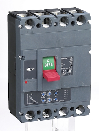 DEKraft 21163DEK Автоматический выключатель 4P 400А c Ir=160А-400А 70кА