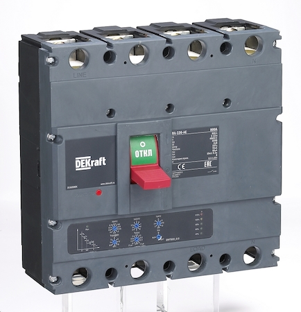 DEKraft 21165DEK Автоматический выключатель 4P 800А c Ir=320А-800А 70кА