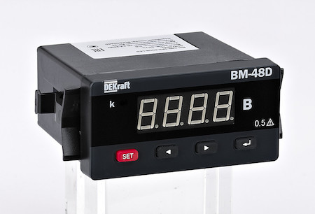 DEKraft 50328DEK Амперметр цифровой 96x48мм однофазный, вход 1А, LED-дисплей АМ-48D