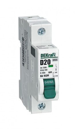 DEKraft 12500DEK Авт. выкл. без теплозащиты 1P 6А х-ка C 6кА ВА-103M