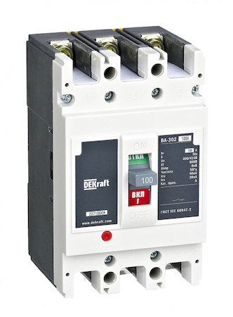 DEKraft 22708DEK Автоматический выключатель 3P 63А 40кА 5In ВА-302L