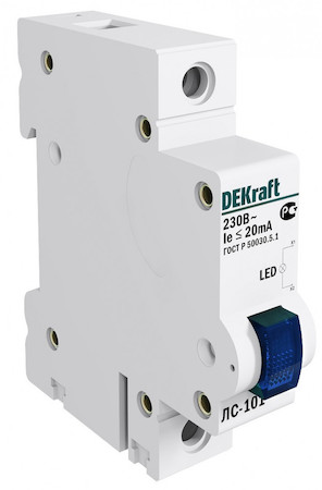 DEKraft 18006DEK Лампа сигнальная на DIN-рейку 1P СИНЯЯ LED ЛС-101 220В