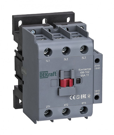 DEKraft 22010DEK Контактор 95А 220В/230В АС3 АС4 1НО+1НЗ КМ-102
