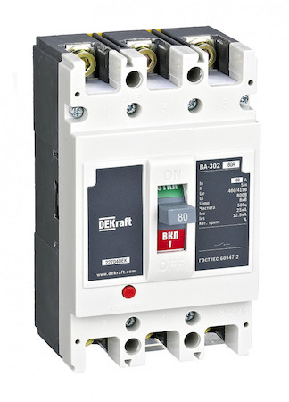 DEKraft 22703DEK Автоматический выключатель 3P 63А 25кА 5In ВА-301L