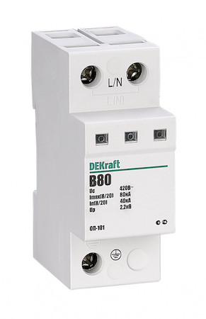 DEKraft 18019DEK Ограничитель перенапряжений 1P 80кА класс B 440В