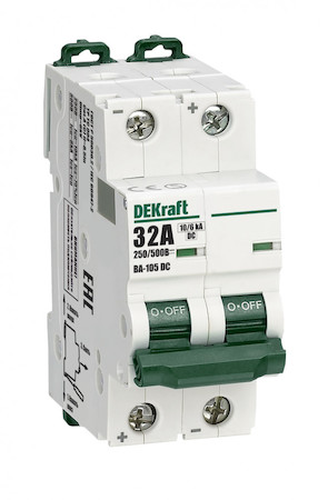 DEKraft 13394DEK Авт. выкл. 2P 32A х-ка C 500В DC ВА-105