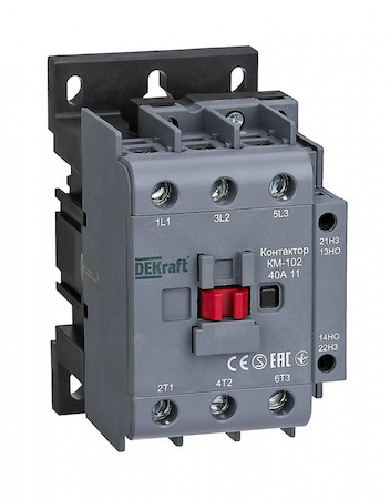 DEKraft 22006DEK Контактор 40А 220В/230В АС3 АС4 1НО+1НЗ КМ-102