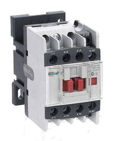 Фото DEKraft 22109DEK Контактор 12А 380В АС3 1НО+1НЗ КМ-103
