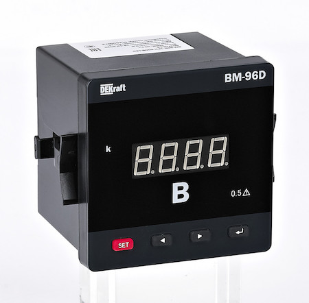 DEKraft 50355DEK Вольтметр цифровой 72x72мм однофазный, вход 600В, выход DO, LED-дисплей ВМ-72D