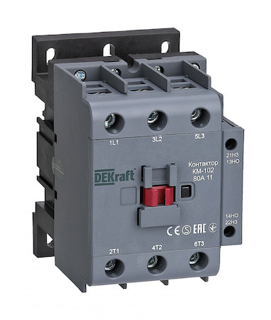 DEKraft 22331DEK Контактор 80А 48В АС3 АС4 1НО+1НЗ КМ-102