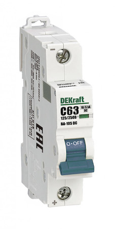 DEKraft 13385DEK Авт. выкл. 1P 63A х-ка C 250В DC ВА-105
