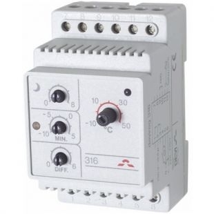 140F1075 DEVIreg™ D-316 (-10°C-+50°C) на шину DIN, с датчиком на проводе, 16А