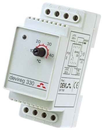 140F1070 DEVIreg™ D-330 (-10°C-+10°C) на шину DIN, с датчиком на проводе, 16А
