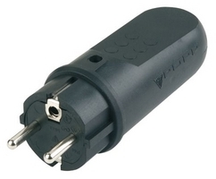 Duewi DW 12090 Черный Евровилка 2Р+Е, 16А, 250V, резина IP44