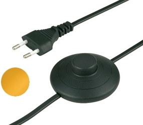 Duewi DW 5669 Золото Кабель с ножным выкл. и евровилкой, 2 м, 2х0,75мм2, 2,5А, 250V