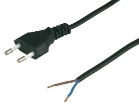 Duewi DW 5625 Черный Кабель соед. с евровилкой, 2 м, 2х0,75мм2, 2,5А, 250V