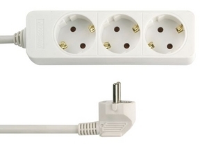 Duewi DW 12246 Белый Удлинитель 3 розетки, 3 м, кабель H05VV-F 3G1,5
