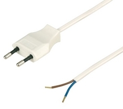 Duewi DW 5624 Белый Кабель соед. с евровилкой, 2 м, 2х0,75мм2, 2,5А, 250V