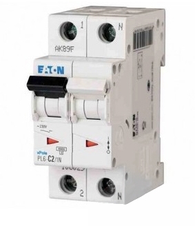 EATON 0000106031 Автоматический выключатель 6А, кривая отключения С, 1+N полюс, откл. способность 6 кА