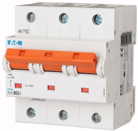 EATON 0000248038 Автоматический выключатель 63А, кривая отключения С, 3 полюса, откл.способность 25кА