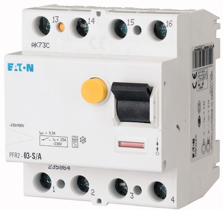 EATON 0000235864 реле контроля токов утечки 0,3А (АС/DC), 4 полюса, устойчивость к импульсному току 5кА, селективное