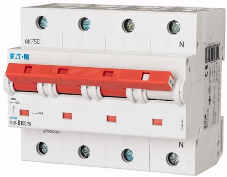 EATON 0000248066 Автоматический выключатель 100А, кривая отключения С, 3+N полюса, откл. способность 20 кА